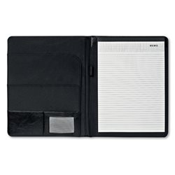 Portadocumentos A4 en polipiel negro con detalle metálico bolsillos interiores y bloc de notas · KoalaRojo, Artículo promocional y personalizado