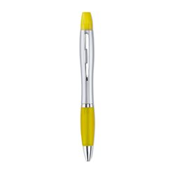 Bolígrafo marcador amarillo con cuerpo en plateado satinado y detalles cromados · KoalaRojo, Artículo promocional y personalizado