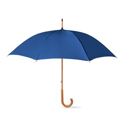 Paraguas manual azul oscuro con puntas y mango curvo en madera · KoalaRojo, Artículo promocional y personalizado