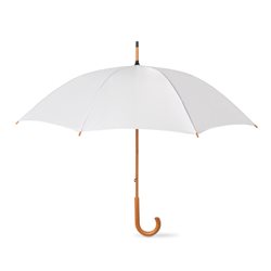 Paraguas manual blanco con puntas y mango curvo en madera · KoalaRojo, Artículo promocional y personalizado