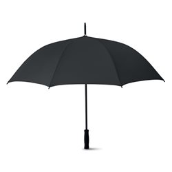 Paraguas automático negro con mango goma eva y puntas metálicas en negro   