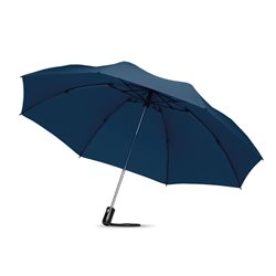 Paraguas plegable reversible azul oscuro anti viento y automático con varillas en fibra de vidrio · KoalaRojo, Artículo promocional y personalizado