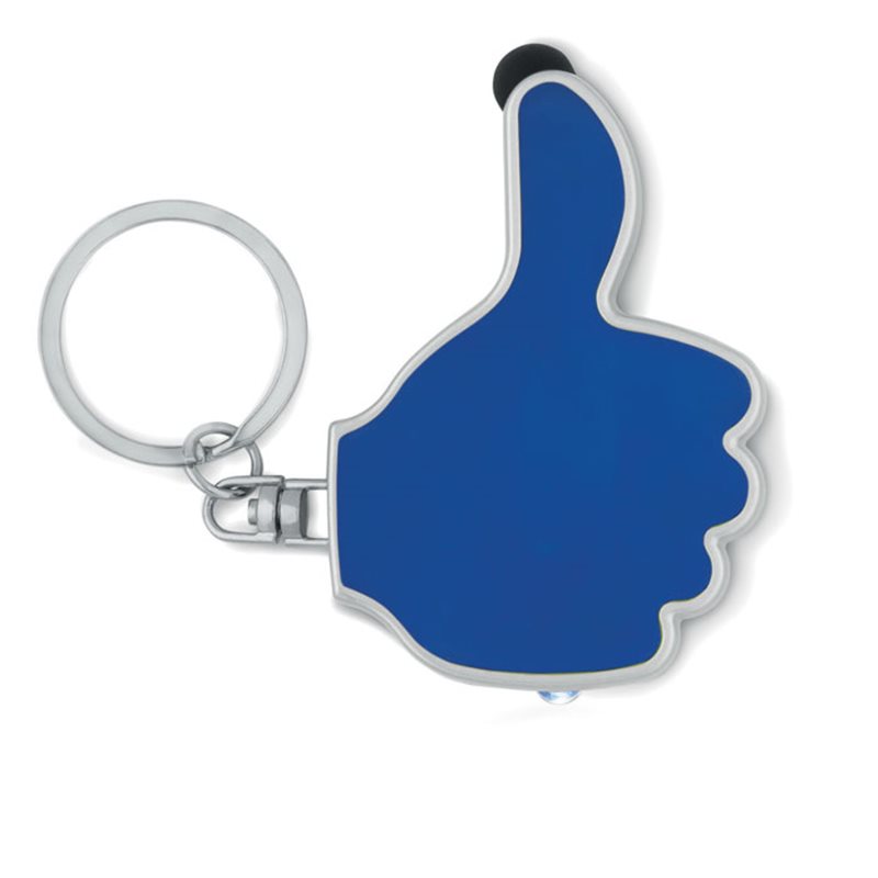 Llavero linterna en forma de mano OK azul con pulgar arriba · Koala Rojo, Merchandising promocional y personalizado
