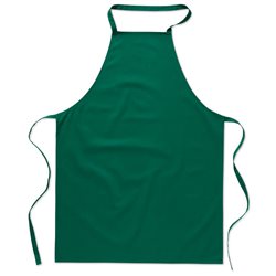 Delantal peto de cocina verde en algodón con cinta para cuello y espalda