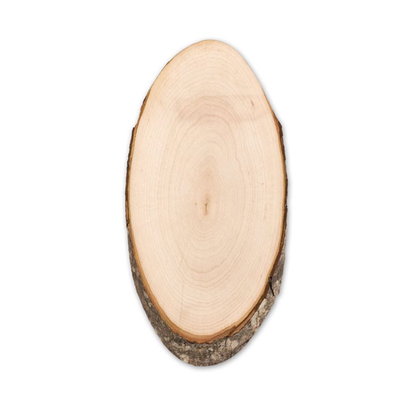 Tabla de cortar ovalada de madera natural con corteza · Koala Rojo, Merchandising promocional y personalizado