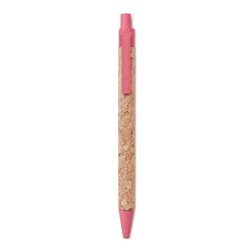 Bolígrafo de corcho con detalles a base de paja eco y plástico ABS rojo · KoalaRojo, Artículo promocional y personalizado