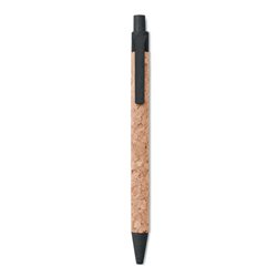 Bolígrafo de corcho con detalles a base de paja eco y plástico ABS negro · KoalaRojo, Artículo promocional y personalizado