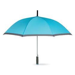 Paraguas automático azul claro con estructura metálica mango EVA y paneles con ribete gris · KoalaRojo, Artículo promocional y personalizado