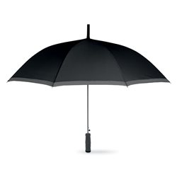 Paraguas automático negro con estructura metálica mango EVA y paneles con ribete gris · KoalaRojo, Artículo promocional y personalizado