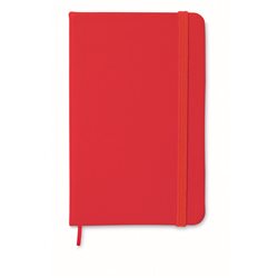Cuaderno A6 tapa PU en rojo tacto suave con 96 hojas rayadas y banda elástica · KoalaRojo, Artículo promocional y personalizado