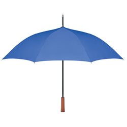 Paraguas en RPET azul con eje y varillas en fibra de vidrio y mango madera · KoalaRojo, Artículo promocional y personalizado