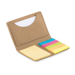 Tarjetero con goma elástica, mini bloc de notas y marcadores adhesivos de 5 colores · Merchandising promocional de Notas y marcadores · Koala Rojo