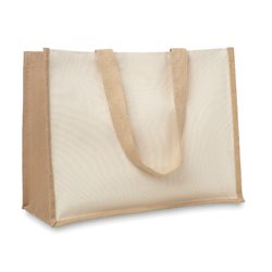 Bolsa de la compra en algodón canvas y yute con asas largas tonos naturales · KoalaRojo, Artículo promocional y personalizado