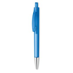 Bolígrafo con cuerpo transparente azul y punta cromada brillante · KoalaRojo, Artículo promocional y personalizado