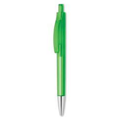 Bolígrafo con cuerpo transparente verde y punta cromada brillante · KoalaRojo, Artículo promocional y personalizado