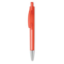 Bolígrafo con cuerpo transparente rojo y punta cromada brillante · KoalaRojo, Artículo promocional y personalizado