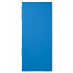 Toalla de deporte 35x80cm azul en poliamida y microfibra con funda de rejilla
