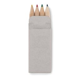 Estuche cartón con 4 lápices de colores en madera · Merchandising promocional de Pintar y Colorear · Koala Rojo