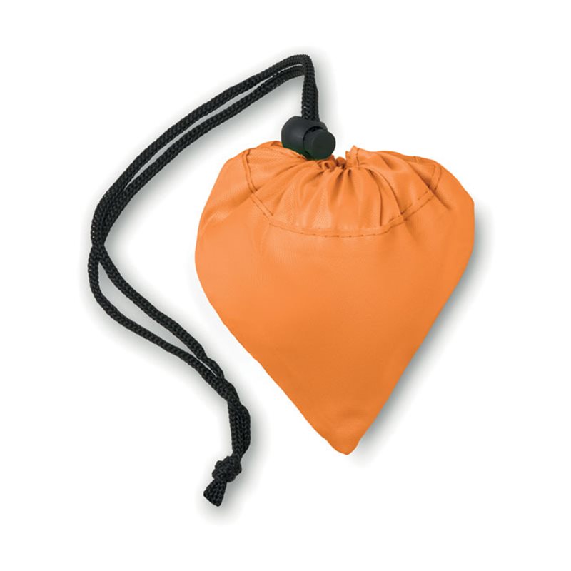 Bolsa de la compra plegable en naranja con asa integrada y cordón de cierre · Koala Rojo, Merchandising promocional y personalizado