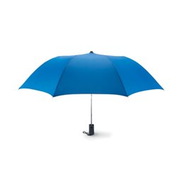 Paraguas plegable azul con estructura acero chapado zinc y mango negro en ABS      · KoalaRojo, Artículo promocional y personalizado