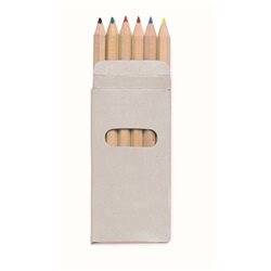 Estuche de cartón con ventana y 6 lápices de colores en madera · Merchandising promocional de Pintar y Colorear · Koala Rojo