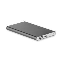 Power Bank plano aluminio gris 4000mAh 2 puertos de entrada y cable micro USB · KoalaRojo, Artículo promocional y personalizado