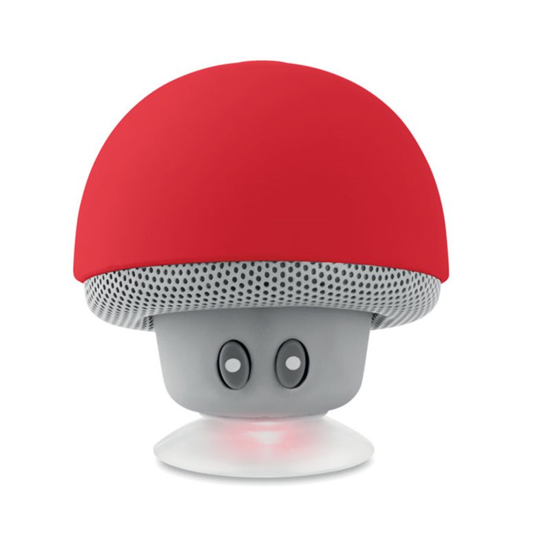 Mini altavoz seta inalámbrico rojo y soporte móvil en forma de seta o champiñón · Koala Rojo, Merchandising promocional y personalizado