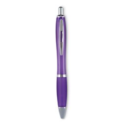 Bolígrafo ergonómico en lila o morado con detalles cromados