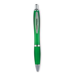 Bolígrafo ergonómico en verde con detalles cromados