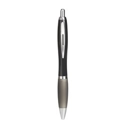 Bolígrafo ergonómico en negro con detalles cromados