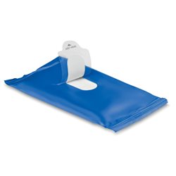 Sobre de 10 toallita húmedas en azul con apertura con adhesivo para dispensador de toallitas · Merchandising promocional de Cuidado y salud · Koala Rojo