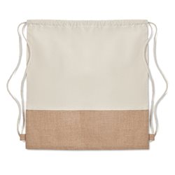 Bolsa mochila de cuerdas en yute y sarga de algodón · KoalaRojo, Artículo promocional y personalizado
