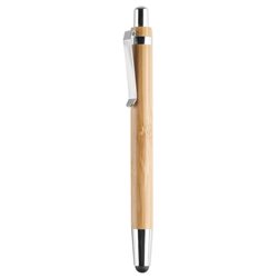 Bolígrafo de bambú con clip y detalles metálicos y puntero en la punta · KoalaRojo, Artículo promocional y personalizado
