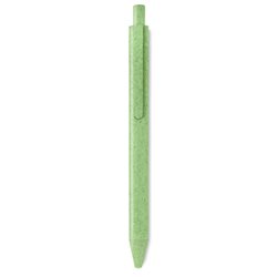 Bolígrafo en combinado paja y ABS monocolor verde con pulsador · Merchandising promocional de Escritorio y Oficina · Koala Rojo