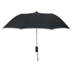 Paraguas plegable de alta visibilidad en negro con ribete reflectante · KoalaRojo, Artículo promocional y personalizado