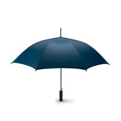 Paraguas automático azul oscuro con estructura metálica negra y mango en goma EVA · KoalaRojo, Artículo promocional y personalizado