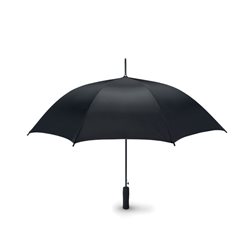 Paraguas automático negro con estructura metálica negra y mango en goma EVA