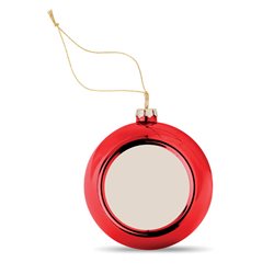 Bola de navidad en rojo brillante con placa redonda apta para sublimación · KoalaRojo, Artículo promocional y personalizado