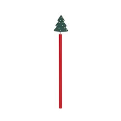Lápiz de madera rojo con árbol de navidad móvil de muelle · Merchandising promocional de Fiestas y Celebraciones · Koala Rojo