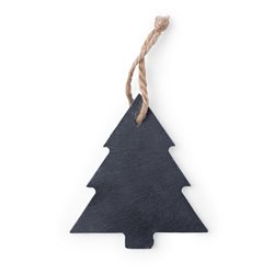 Adorno de pizarra en forma de árbol de navidad con cordón dorado para colgar · Merchandising promocional de Navidad · Koala Rojo