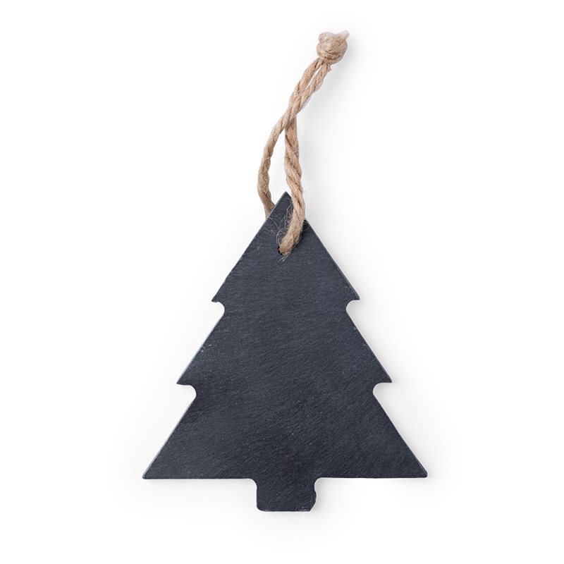Adorno de pizarra en forma de árbol de navidad con cordón dorado para colgar · Koala Rojo, Merchandising promocional y personalizado