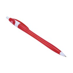 Bolígrafo pulsador en rojo y blanco con detalle copo de nieve · Merchandising promocional de Fiestas y Celebraciones · Koala Rojo
