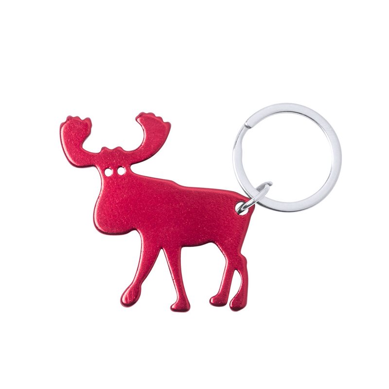 Llavero abridor en forma de alce de aluminio rojo con anilla plana · Koala Rojo, Merchandising promocional y personalizado
