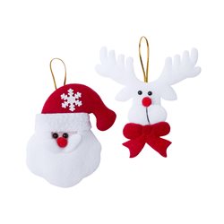 Set de adornos para colgar de Papa Noel y Reno con pajarita roja · Merchandising promocional de Navidad · Koala Rojo
