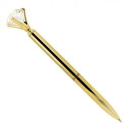 Bolígrafo dorado coronado con detalle imitación de un diamante gigante · Merchandising promocional de Escritura · Koala Rojo