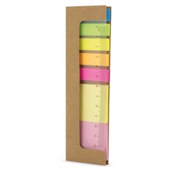 Regla sobremesa 12cm con notas y marcadores adhesivos en 5 colores · Merchandising promocional de Notas y marcadores · Koala Rojo