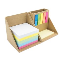 Cubo desplegable de sobremesa con bloc de notas y marcadores adhesivos en 5 colores · Merchandising promocional de Notas y marcadores · Koala Rojo