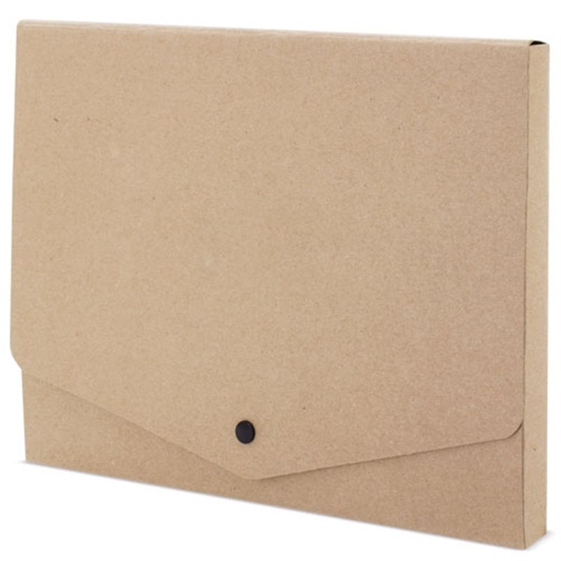 Carpeta en cartón reciclado tipo kraft con solapa y cierre botón · Koala Rojo, Merchandising promocional y personalizado
