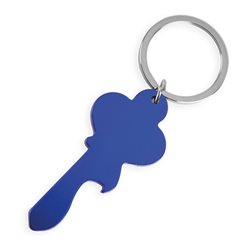 Llavero en forma de llave en aluminio azul con anilla plana · Merchandising promocional de Herramientas y motor · Koala Rojo