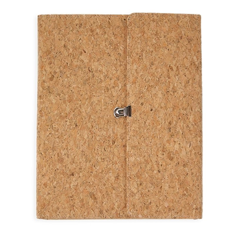 Carpeta de corcho natural con bolsillos interiores en polipiel PU y bloc de notas · Koala Rojo, Merchandising promocional y personalizado